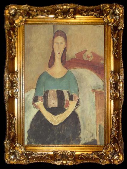 framed  Amedeo Modigliani Jeanne Hebuterne (mk38), ta009-2